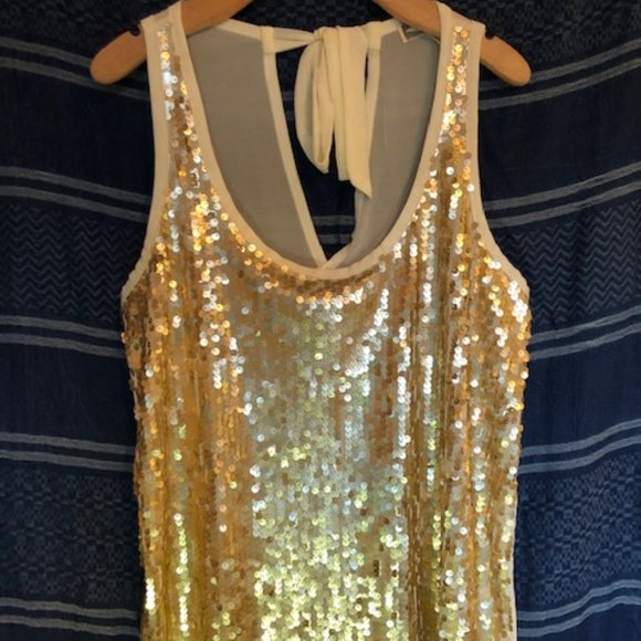 Kirra Sequined Tank w/ Sheer Back - Picture 1 of 6